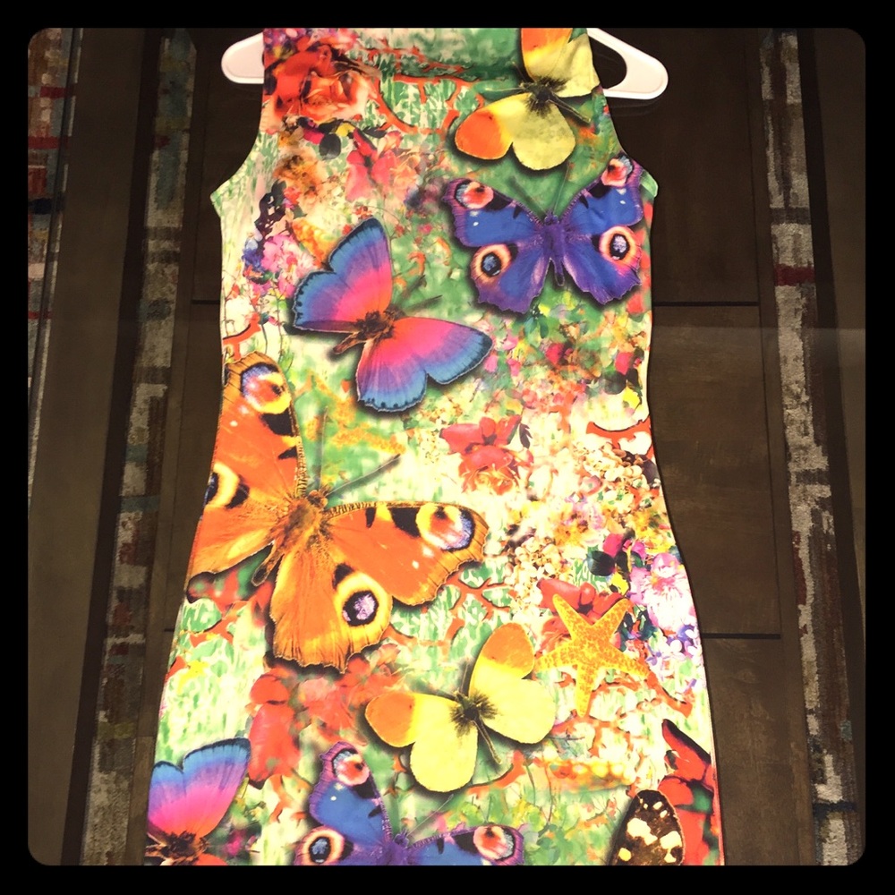 Butterfly short mini dress.